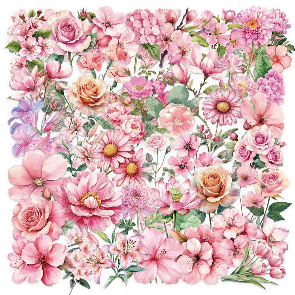 Pet Supplies In Store - Paquete de pegatinas de flores rosas