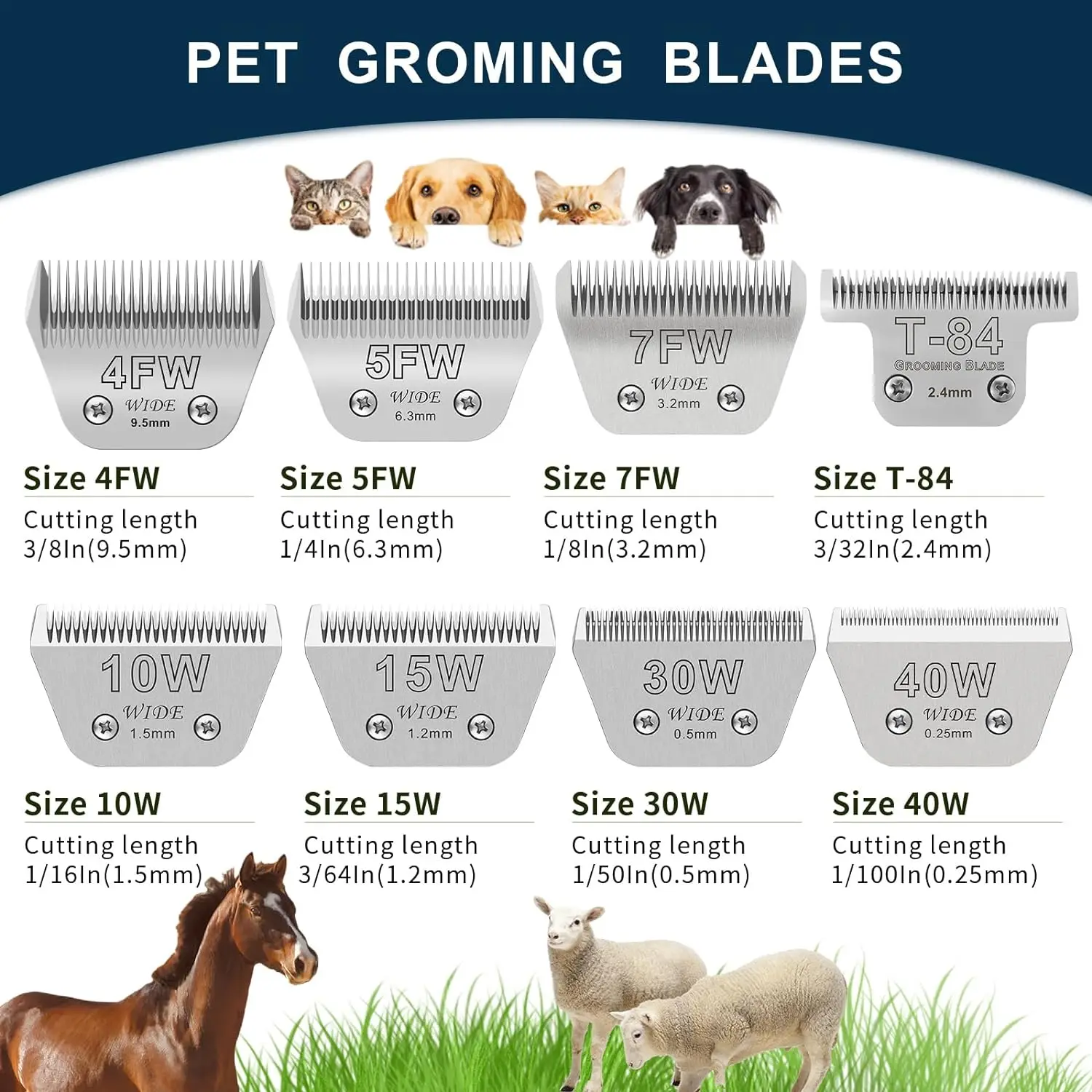 Cuchilla ancha desmontable par - Dog Grooming Clippers reseña y precio