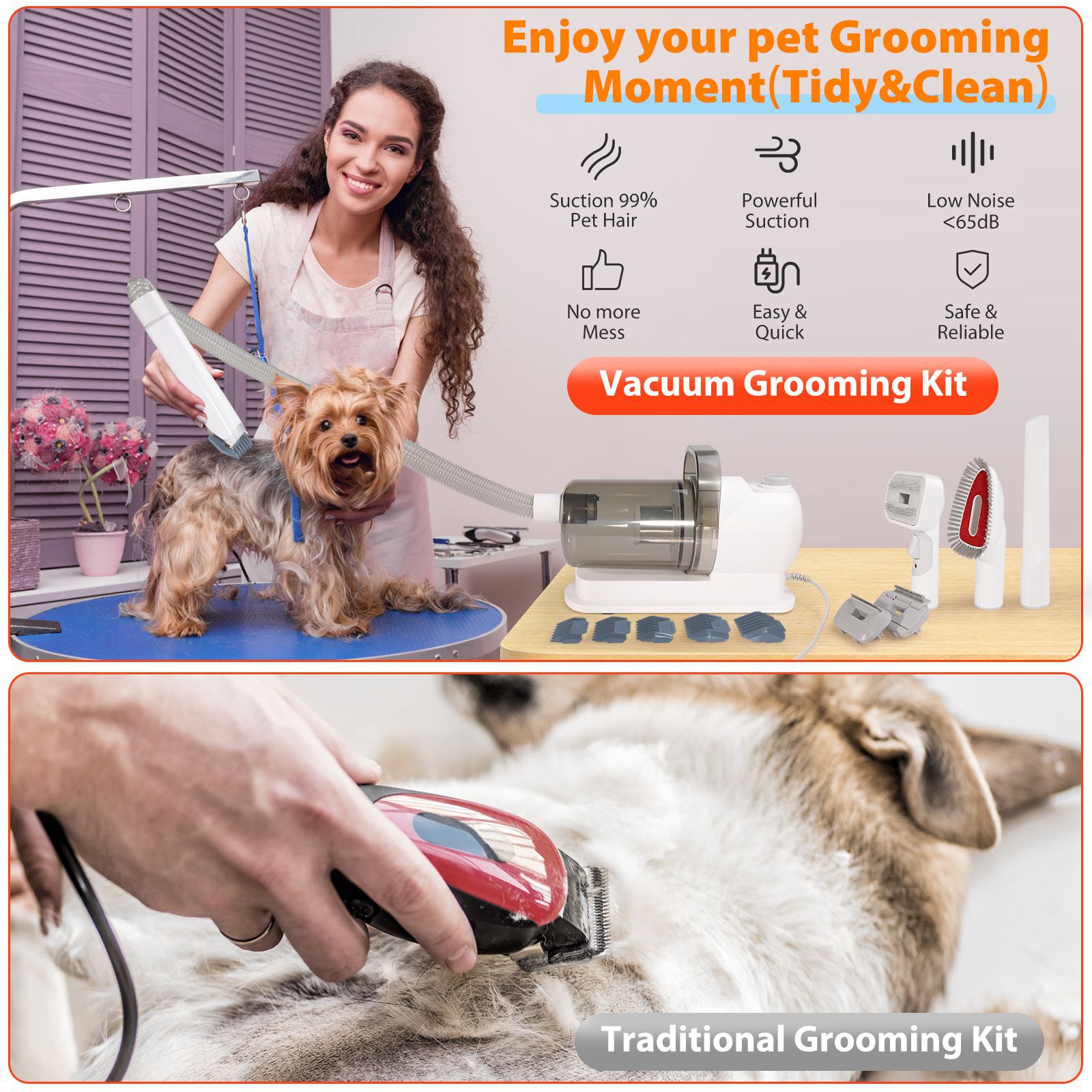 Kit de vacío 6 en 1 para el cu - Dog Grooming Clippers reseña y precio