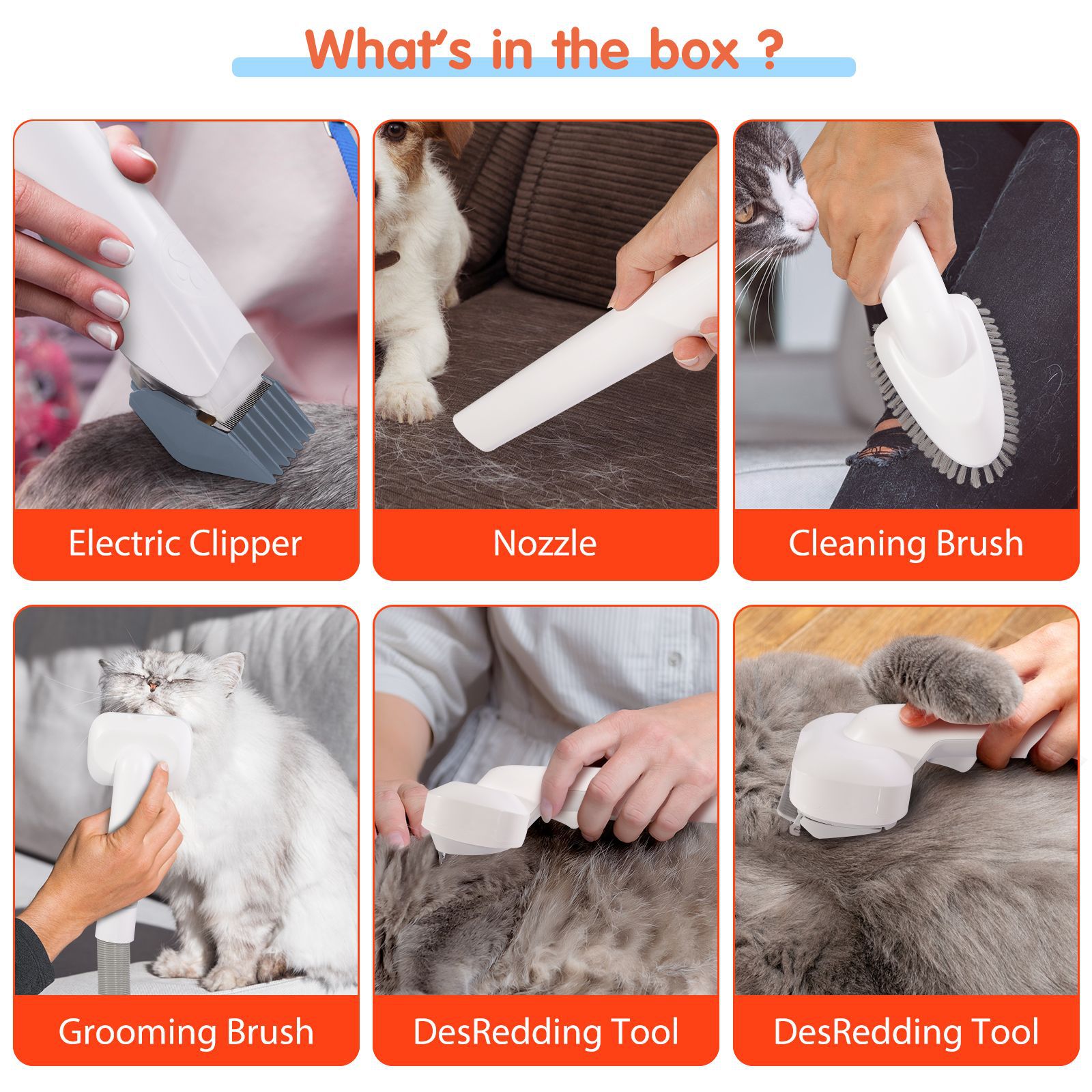 Kit de vacío 6 en 1 para el cu - Dog Grooming Clippers reseña y precio